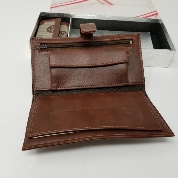 Winston Boxed Set Clutch Purse Wallet Key Case Astrology Leo Lion Check Y2K - Picture 9 of 10